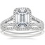 18K White Gold Fortuna Diamond Ring (1/2 ct. tw.) with Whisper Diamond Ring (1/10 ct. tw.)