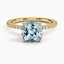 Yellow Gold Aquamarine Demi Diamond Ring (1/3 ct. tw.)