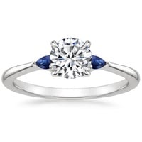 diamond engagement ring with sapphire accents