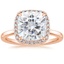 14KR Moissanite Vienna Halo Diamond Ring, smalltop view