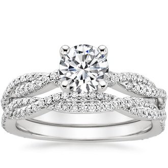 18K White Gold Petite Luxe Twisted Vine Bridal Set (1/2 ct. tw.)