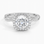 18KW Moissanite Petite Twisted Vine Halo Diamond Ring (1/4 ct. tw.), smalltop view
