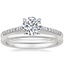18K White Gold Lissome Diamond Ring (1/10 ct. tw.) with Petite Comfort Fit Wedding Ring
