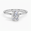 18K White Gold Four-Prong Petite Comfort Fit Solitaire Ring, smalltop view