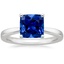 Lab Created Sapphire Petite Taper Ring in 18K White Gold