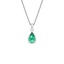 14K White Gold Teardrop Lab Emerald Pendant, smalladditional view 2