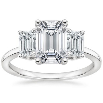 Emerald Cut Three Stone Diamond Ring