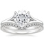 18KW Moissanite Reverie Ring with Flair Diamond Ring (1/6 ct. tw.), smalltop view