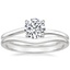 18K White Gold Monsella Ring with Petite Curved Wedding Ring