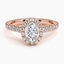 Rose Gold Moissanite Luxe Sienna Halo Diamond Ring (3/4 ct. tw.)