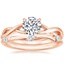 14K Rose Gold Eden Diamond Ring with Willow Contoured Diamond Ring (1/10 ct. tw.)