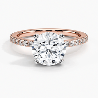 14K Rose Gold Luxe Petite Shared Prong Diamond Ring (1/3 ct. tw.)