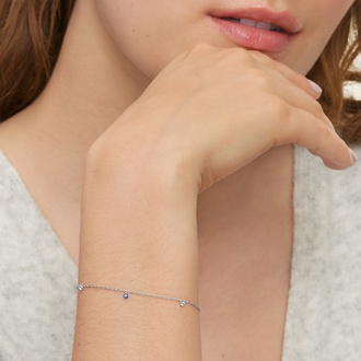 Blue Gemstone Dangle Bracelet