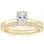 18K Yellow Gold Floral Lattice Ring with Ballad Diamond Ring (1/6 ct. tw.)