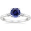 18KW Sapphire Tapered Baguette Three Stone Diamond Ring, smalltop view