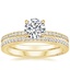 18K Yellow Gold Simply Tacori Luxe Drape Diamond Ring with Tacori Dantela Diamond Ring (1/8 ct. tw.)