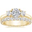 18K Yellow Gold Petite Three Stone Trellis Ring (1/3 ct. tw.) with Diamond Eternity Ring (1 1/3 ct. tw.)