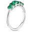 18K White Gold Empress Lab Created Emerald Ring, smallside view