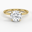 18K Yellow Gold Secret Halo Diamond Ring, smalltop view