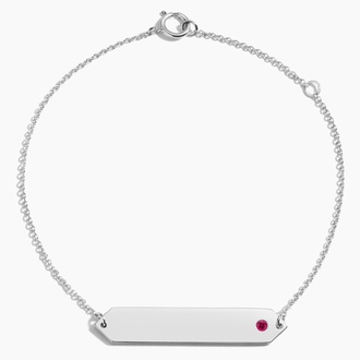 Engravable Lab Ruby Bar Bracelet