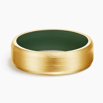 Beveled Edge Matte Green Cerakote 6.5mm Wedding Ring