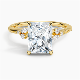 Floral Milgrain Diamond Ring