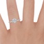 Platinum Six-Prong Luxe Ballad Diamond Ring, smallzoomed in top view on a hand