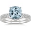 18KW Aquamarine Ballad Diamond Ring (1/8 ct. tw.) with Flair Diamond Ring (1/6 ct. tw.), smalltop view