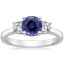 Sapphire Petite Three Stone Trellis Diamond Ring (1/3 ct. tw.) in Platinum