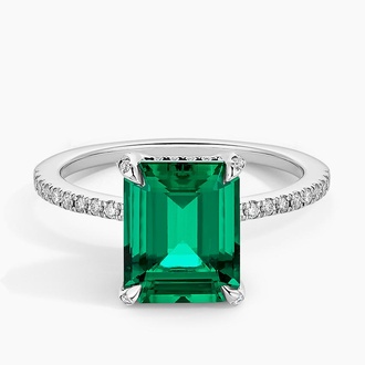 Lab Emerald and Diamond Cocktail Ring
