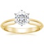 18KY Moissanite Classic Six-Prong Solitaire Ring, smalltop view