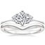 18K White Gold Tallula Three Stone Diamond Ring with Chevron Ring