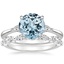 18KW Aquamarine Aria Diamond Ring (1/10 ct. tw.) with Versailles Diamond Ring (3/8 ct. tw.), smalltop view