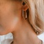 14K Rose Gold Luxe Cressida Light Brown Diamond Hoop Earrings (7/8 ct. tw.), smallside view