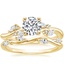 18K Yellow Gold Arden Diamond Ring with Winding Willow Diamond Ring (1/8 ct. tw.)