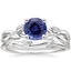 18KW Sapphire Budding Willow Ring with Winding Willow Ring, smalltop view