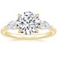 Round 18K Yellow Gold Opera Diamond Ring