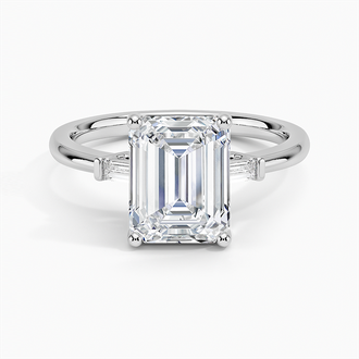 Baguette Three Stone Diamond Engagement Ring