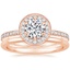 14K Rose Gold Vintage Waverly Diamond Ring (1/2 ct. tw.) with Petite Comfort Fit Wedding Ring
