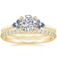 18K Yellow Gold Indigo Melody Diamond Ring with Petite Shared Prong Diamond Ring (1/4 ct. tw.)