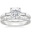18KW Moissanite Tapered Baguette Diamond Ring (1/5 ct. tw.) with Barre Diamond Ring (1/4 ct. tw.), smalltop view