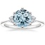 Aquamarine Tallula Three Stone Diamond Ring in Platinum