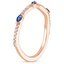 14K Rose Gold Luxe Willow Contoured Ring with Sapphire and Diamond Accents (1/10 ct. tw.), smallside view