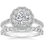 18K White Gold Rosa Diamond Ring with Shared Prong Diamond Ring (2/5 ct. tw.)