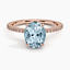 Rose Gold Aquamarine Demi Diamond Ring (1/3 ct. tw.)