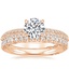18K Rose Gold Tacori Sculpted Crescent Knife Edge Diamond Ring with Tacori Petite Crescent Diamond Ring (1/4 ct. tw.)