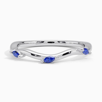 Contoured Sapphire Wedding Ring