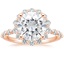 Rose Gold Moissanite Marseille Halo Diamond Ring (1/2 ct. tw.)