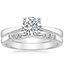 18K White Gold Petite Tapered Trellis Ring with Lark Diamond Ring