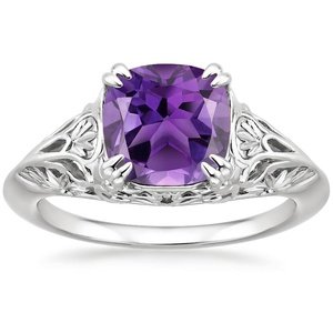 Amethyst Leonora Ring in 18K White Gold | Brilliant Earth